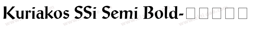 Kuriakos SSi Semi Bold字体转换